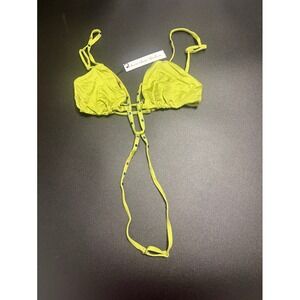 Monica Hansen Beachwear NWT Bikini Top with Multi Color Crystal Green Size Large